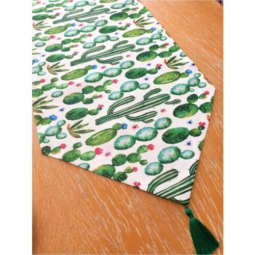 Green Cactus Pattern Runner