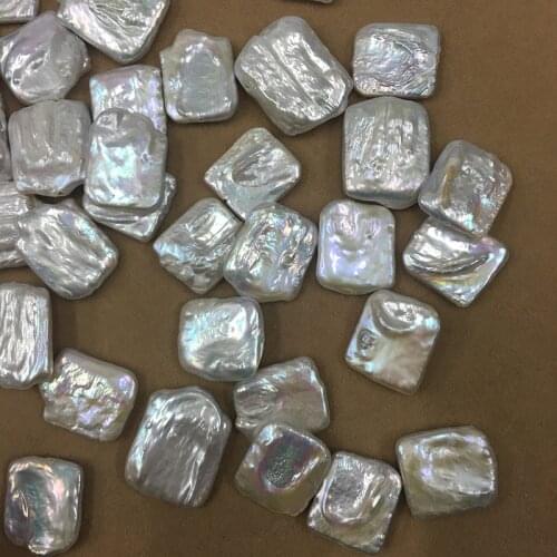 Free shipping 5 PCS /LOT 100% Nature freshwater loose pearl in rectangle baroque shape, 18 -20 MM ,DIY BEADS,full hole drilled