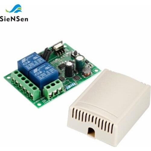 SienSen 220V 2-way Wireless Remote Switch Controller and 433Mhz Two 2-button 1527 Learning Remote Controller