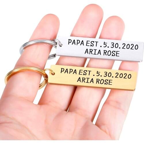 Fathers Day Birthday Gifts Keychain Personalized Name Date for Dad Stepdad Dad Men Father Keychain Gift