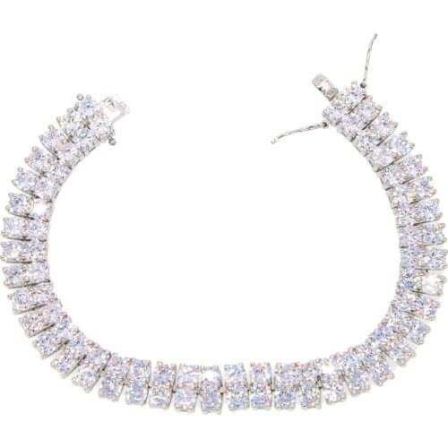 Hip Hop Bracelet 1 or 2 Row Crystal CZ Bling Tennis Chain Bracelet Gold/Silver color simple wedding gift couple tennis Iced out