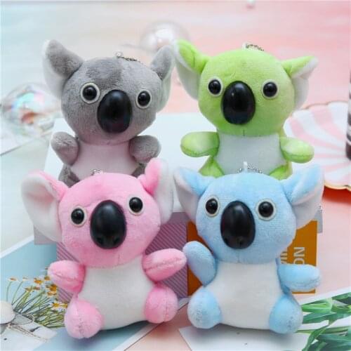Creative cartoon colourful Simulation little koala plush toy baby bed pendant Soothing doll christmase wedding couple gift 11cm