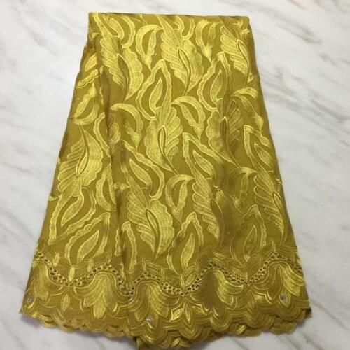 Lace Fabric Yellow Swiss Voile Fabric 2021 High Quality African Cotton Lace Fabrics 5 Yards Dresses For Women Wedding HMP50451