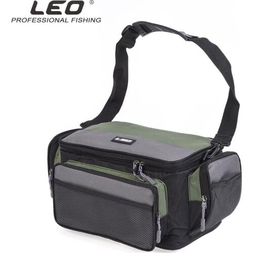Leo Fishing Bag Multipurpose 600D Oxford Fishing Tackle Shoulder Bag Fishing Lure Line Carrier Big Capacity Men Outdoor Backpack