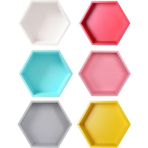 Bathroom furniture solid wood hexagon frame wall decoration simple creative home decoration