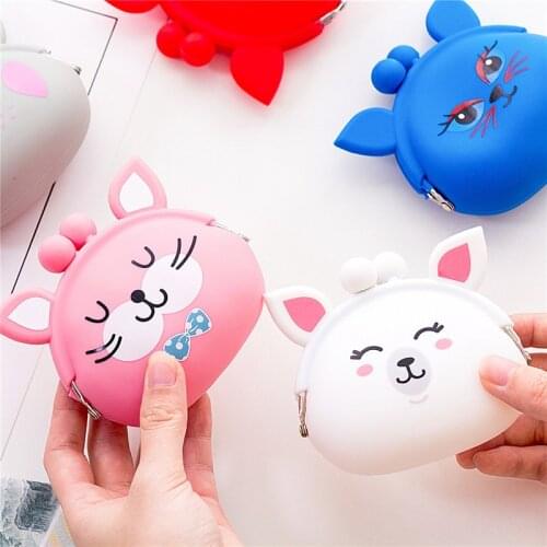 Lovely Women New Coin Bag Silicone Storage Animal Panda Cat Bear Mini Pouch Coin Bag Change Wallet Purse Hasp New Design Wallets