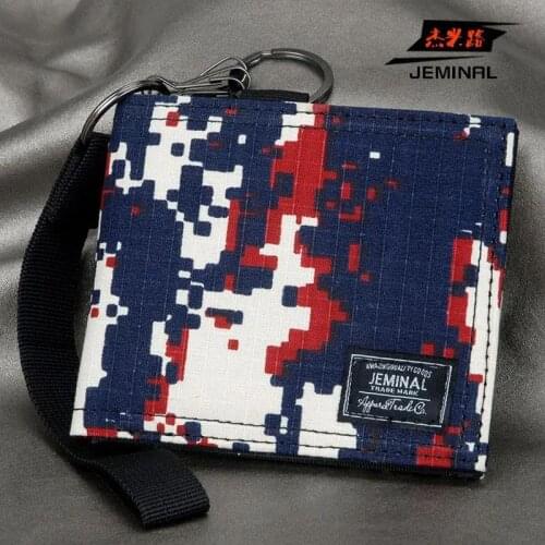 2021 Fashion Purse Mens Canvas Short Wallet Hand Care Wallet Student Short Sport Bag