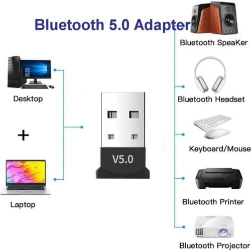 Kebidumei USB Bluetooth 5.0 Music Receiver Adapter Wireless Mini USB Bluetooth Dongle receiver Laptop Mouse Keyboard Accessories