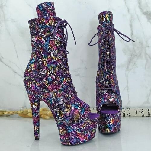 Leecabe 17CM/7inches Pole dancing shoes High Heel platform Pole Dance boot