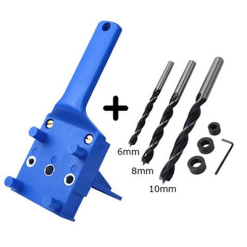 Woodworking Hand Tools Quick Wood Doweling Jig ABS Plastic 6/8/10mm Drill Bit Hole Puncher Wood Doweling Jig Punch Locator Drill