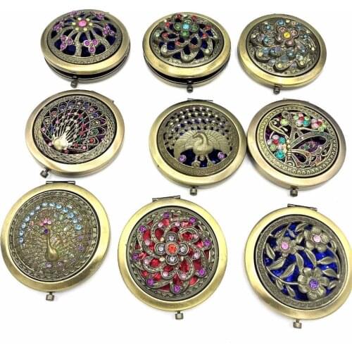 Gift Vintage Makeup Folding Compact Cosmetic Mirror Handbag mirror