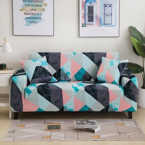 Modern Plaid Armchairs for Home Elastic Sofa Cover Living Room Decoration l Shaped Corner Sofa 3-seater Decorative Cushion Cover