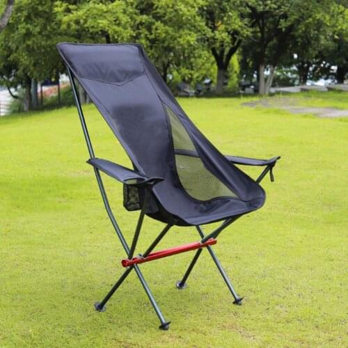 Ultralight Outdoor Folding Camping Chair Picnic Hiking Travel Foldable Beach Moon Chair Fishing Portable Chair With Cup Holder