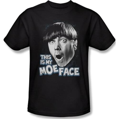 Three Stooges Shirt Moe Face Adult Black Tee T-Shirt