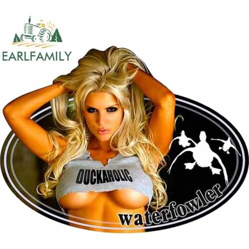EARLFAMILY 13cm x 9.9cm for Duckaholic Big Rack Blonde Car Stickers Auto Decals Bumper Scratch-Proof Vinyl Car Assessoires