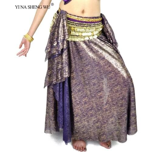 2019 New Belly Dance Skirt Hot Stamping Belt Skirt Belly Dance Indian Dance Performance Dance Skirt Bellydance Costume for Women