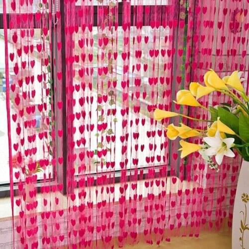1*2M Red/Pink/Purple Heart-shaped String Curtain Wedding Curtains Wedding Room Decoration