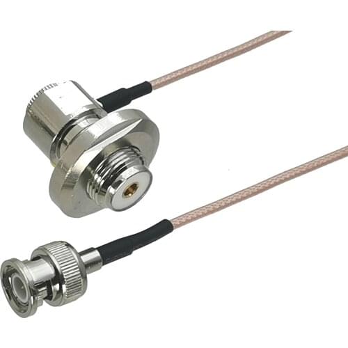 1Pcs RG316 UHF SO239 Female Jack Bulkhead Right angle to BNC Male Plug Connector Coaxial Jumper Pigtail Cable 4inch~10M