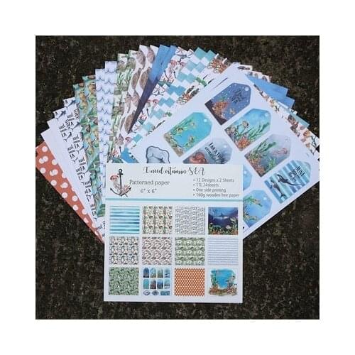 12 sheets Vitamin Sea Ocean scrapbook origami paper DIY Card Making Handmade Home deco gift Background arts and crafts