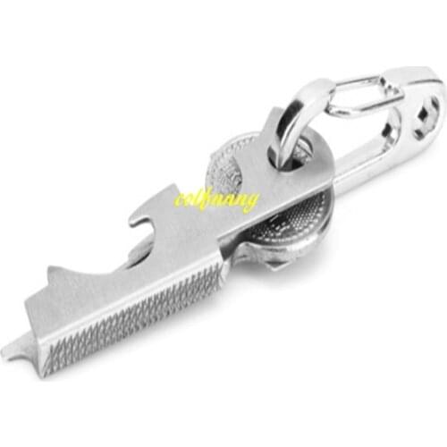 200pcs/lot Fast shipping 8 in 1 Multi Tool Key Stainless Steel Outdoor Multi-functional Tool Key Ring Chain Bottle Opener