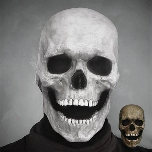 2021 Halloween Horror Decor Mask Full Head Skull Masks Helmet Movable Jaw Cosplay Party Mascaras Unisex Latex Scary Skull Gifts