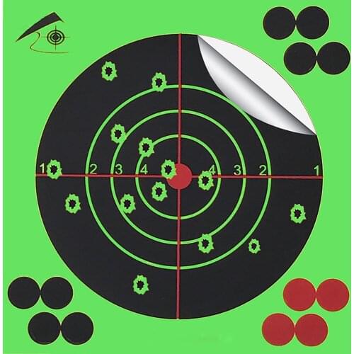 GUGULUZA 25 PCS 14x 14cm Splatter Reactive Sticker Adhesive Gun Shooting Green Target Paper