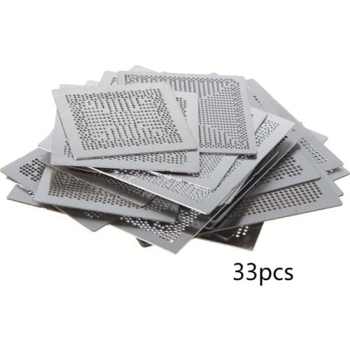 33Pcs/set Direct Heat Graphics Card Stencils for IN-TEL/for NVIDIA/for ATI Video Chips BGA Reballing Stencil