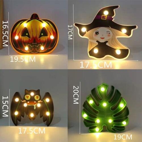 3D Halloween Cartoon Pineapple/Flamingo/Cactus Modeling Night Light LED Lamp Cute Decoration Gift