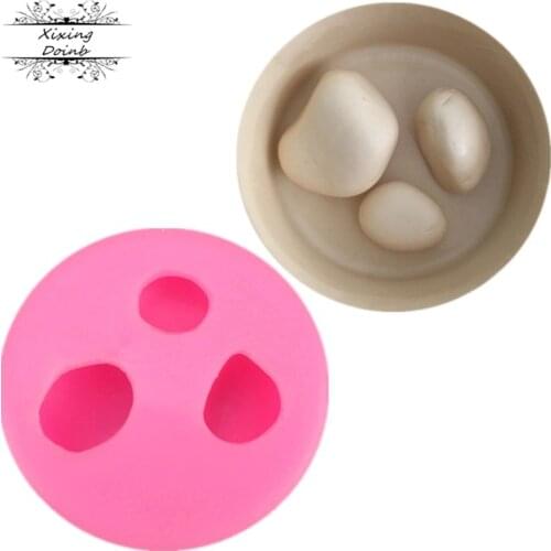 1Pcs 3D Stone shaped silicone soft candy mold cake decorating tool Candy Chocolate Mold