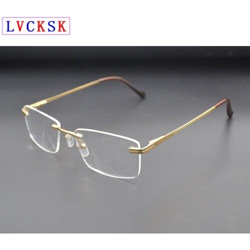 Anti Blue Light Myopia Glasses Women Men Business Rimless Nearsighted Eyeglasses Metal Shortsighted Spectacles 0,-1.0~-6.0 N5