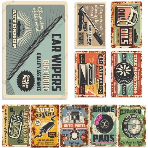 Car Service Metal Signs Garage Metal Plate Car Retro Plate Vehicle Spare Parts Decorative Plate Club Pub Bar Home Metal Plaque