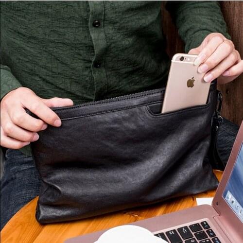 Wmnuo Brand Hand Bag Men Genuine Leather Soft Sheepskin Clutches For Men Envelope Bag High Quality Men Wallet Clutch Bag Hot