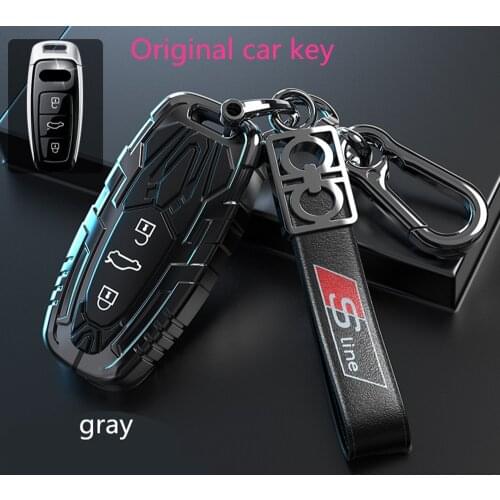 Car Key Shell Key Case Cover Galvanized Alloy for Audi A6L A7 A8 Q8 E-tron C8 D5 2019 2020