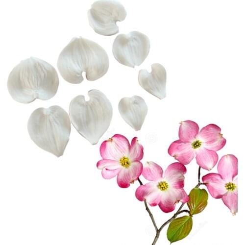Dogwood Flower Petals Silicone Mold Fondant Mould Cake Decorating Tools Chocolate Gumpaste Mold, Sugarcraft, Kitchen Accessories