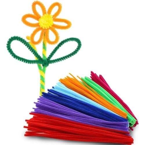 Dongzhur 100pcs/Set Multicolor Craft Toy Chenille Stems Cleaners Kinder Creativity Kids Toys Mat Garden DIY Handicraft Pipe D5X6