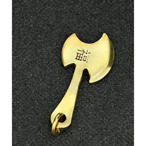 Collectable Chinese Pure Brass Carved Blessing axe Exquisite Small Pendant Statues