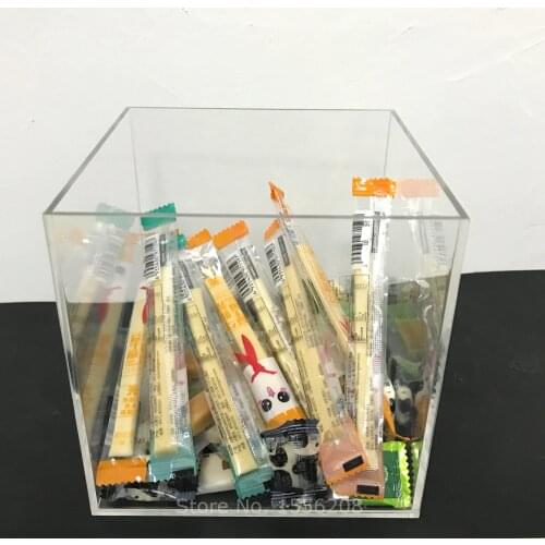 Clear Cube Acrylic Candy Box Transparent Wedding Favors Storage Bin Plexiglass Gifts Wedding Decoration Box Event Party Supplies