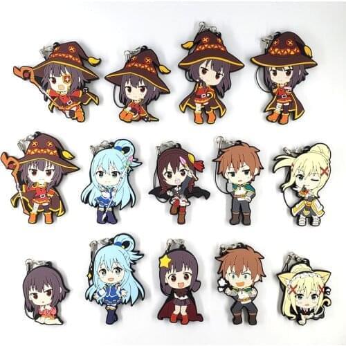 Kono Subarashii Sekai ni Shukufuku wo Aqual Japanese anime rubber mobile phone charms keychain strap G1075