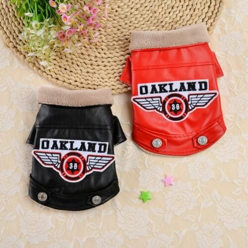 10PC/Lot Thick Dog Leather Jacket Coat Winter Pet Clothes for Small Dogs Outfit Warm Clothes Waterproof Pet Apparel