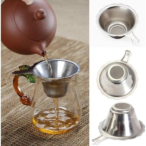 Tea MeshReusable Tea Strainer Teapot Stainless Steel Loose Tea Leaf Spice Filter Drinkware Kitchen Accessories