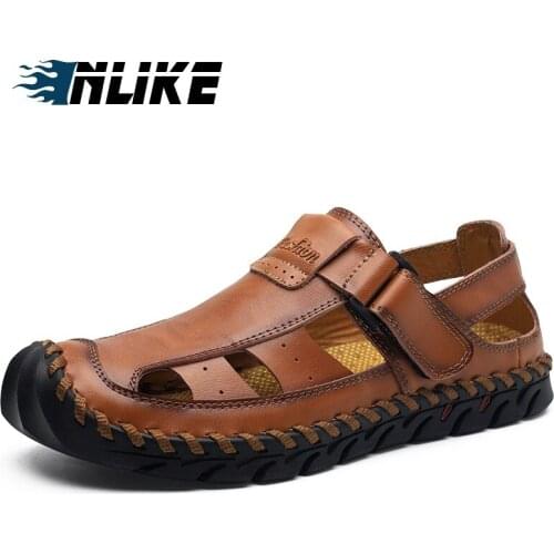 Men Summer Shoes Casual Beach Sandals Outdoor Genuine Leather Sandal Casual Sandal Plus Size