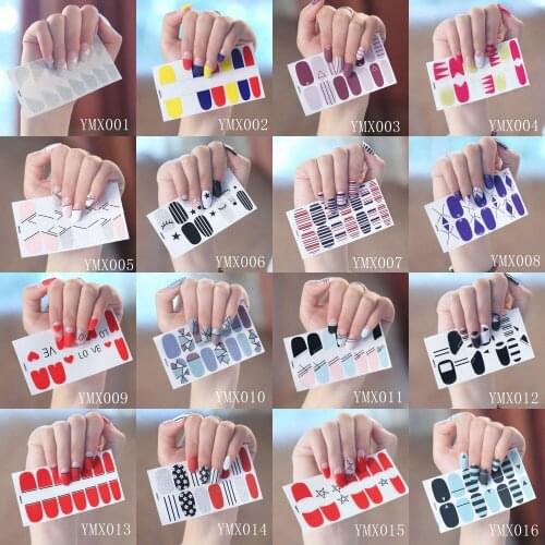 Nail art Full-Cover Sticker Sheet 14tips Sticker Polish Sticker Star Love Red YMX001-016