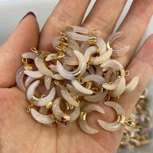 Natural Stone Pendant Charms Pink Aventurine Jades Pendants for Jewelry Making DIY Accessories Fit Necklace Earrings 16x17mm