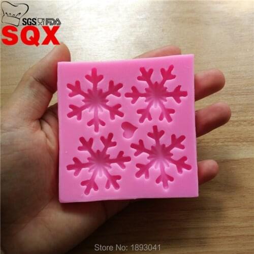 New Arrivals Snow Snowflake Shape Fondant Soap Sugarcraft Cake Decorating Silicone Mold 1PC SQ16291