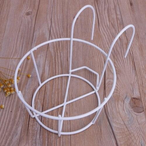 24cm Balcony Round Flower Hanging Frame Creative Plant Garden Pot Holder Rack Outdoor Window Iron Bonsai Stand Decoration Orname
