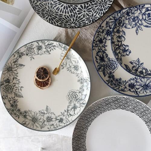 Dinner Plates Hand-painted wind flower 10 inch ceramic dish home decoration plate