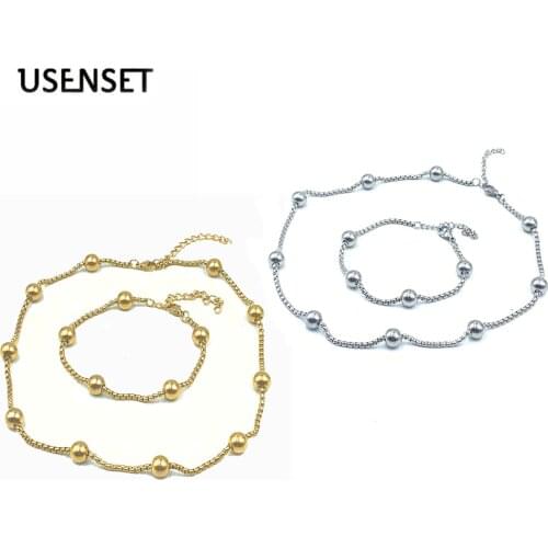 Charm Beads Rope Chains Stainless Steel Strand Necklaces Boxs Choker Bracelets For Women New Style Jewelry 2020