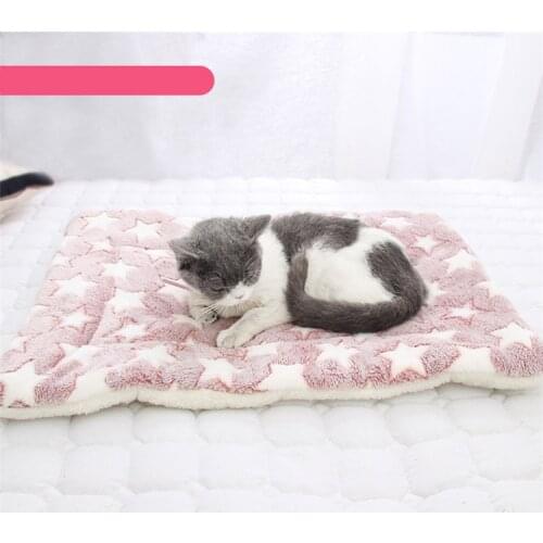 Pet Blanket Dog Bed Cat Mat Soft Flannel Cover Dog Cushion Thickened Winter Warm Sleeping Beds For Puppy Dog Cat Pet