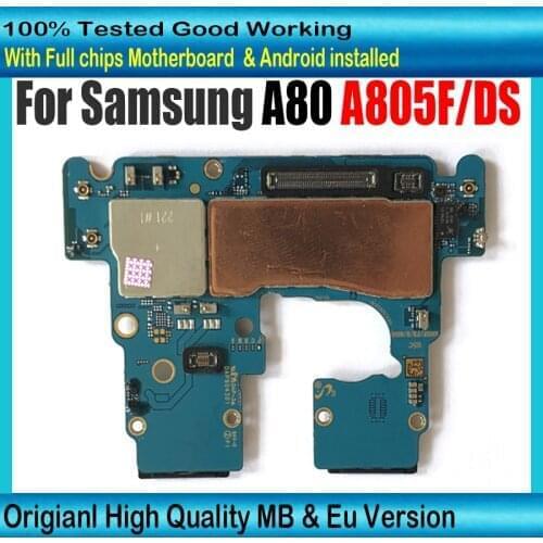 Free shipping For Samsung Galaxy A80 A805F A805DS Motherboard Tested Good MB With Android System SM-A805F SM-A805DS Logic Board
