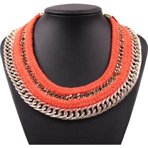 New Fashion Z Brand Design Gold Color Chain Rope Braided Chunky Choker Necklace Collar for Women Jewelry